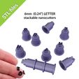 etsy-view4.jpg 6mm (0.24") LETTER nanocutters for polymer clay, stackable 6mm cutters, set includes 26 shapes
