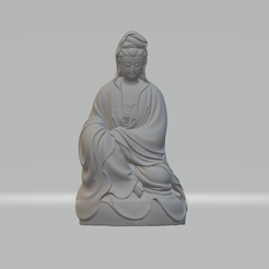 1.png Statue Guanyin Bodhisattva assise Modèle d'impression 3D