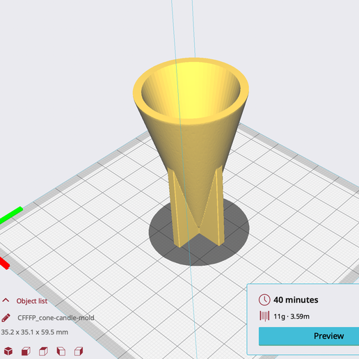 Cone Candle Mold 3D model