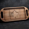 Canada-Flag-Tray-With-Handles-©.jpg Canada Flag Trays Pack - CNC Files for Wood (svg, dxf, eps, ai, pdf)