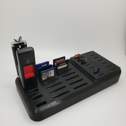 Large Multimedia Organizer Desktop SD Card MicroSD USB Flash Drive Holder