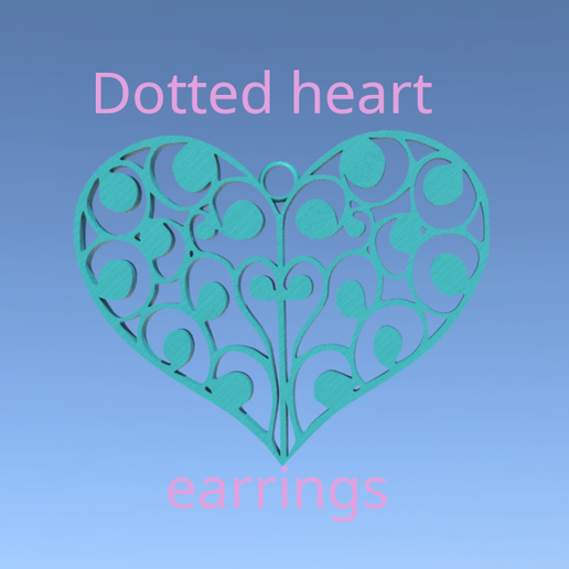 Dotted heart earrings 3D model