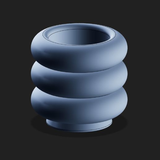 1-01.jpg Modern Ribbed Succulent Planter - 3D Printable Table Pot