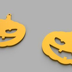 h1a-v2.jpg STL file Pumpkin Hallowen Earrings v2・3D printer design to download