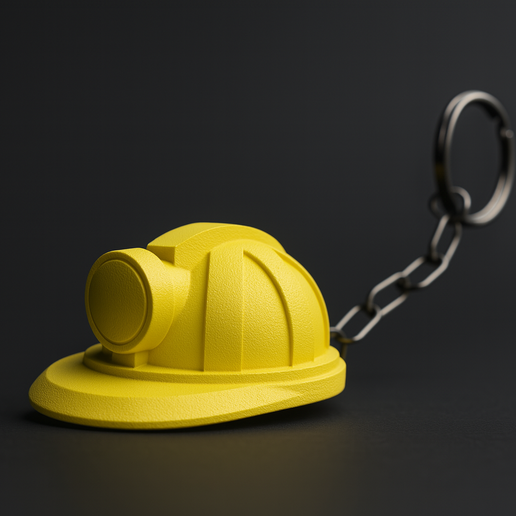 Bottle opener keychain - Miner`s Helmet 3D model