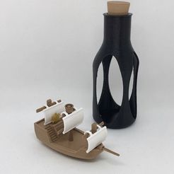 Ship and bottle square.jpg 3D file Ship in a Bottle・3D printable model to download