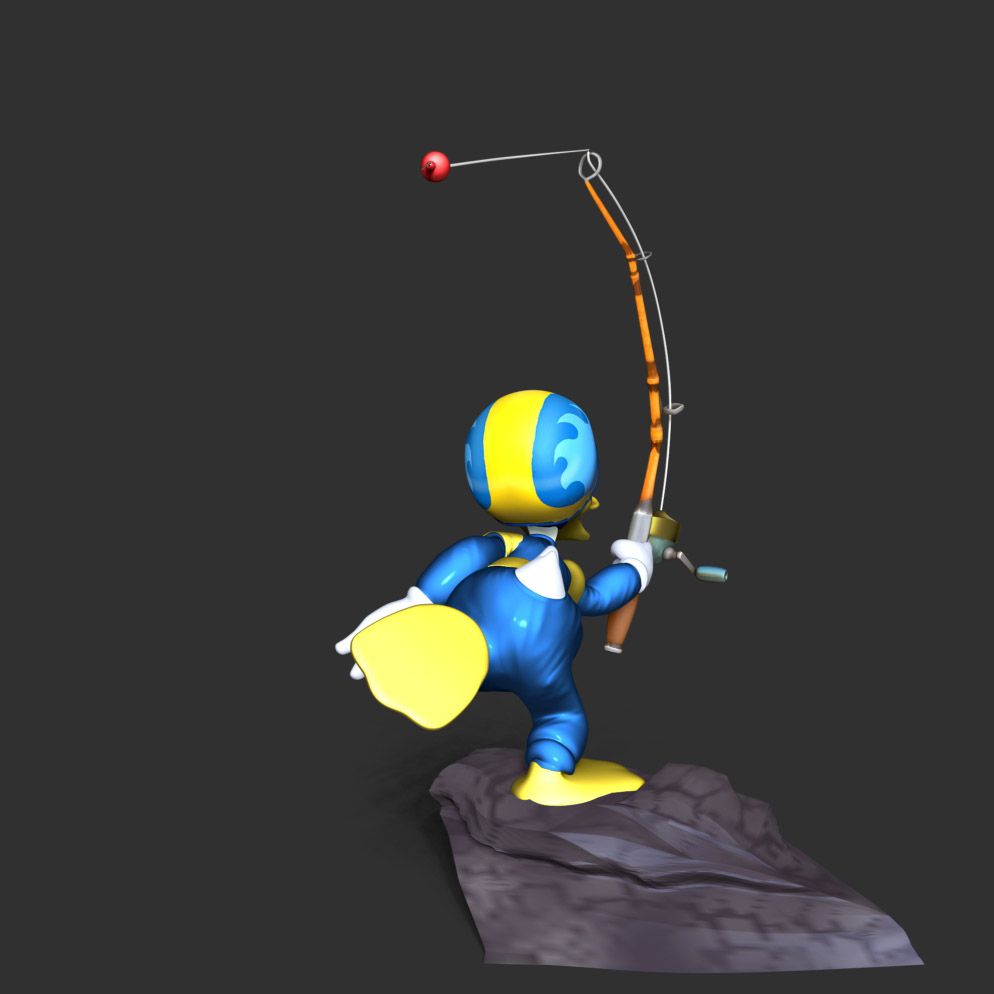 2_3.jpg 3D-Datei Donald Duck - Fischen・3D-druckbares Modell zum Herunterladen, bonbonart
