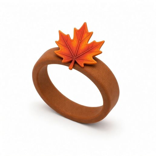 Thanksgiving Maple Leaf Napkin Ring STL Fall Decor