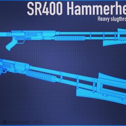 SCAM ETieaicrl! Heavy slugthrower rifle eh I. = EF a ee SR400 “Hammerhead” galaxy bounty hunter blaster prop