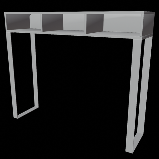 Modern Console Table with Storage Compartments 3D Printable Model