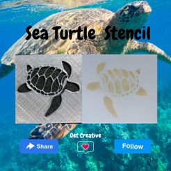 Sea-Turtle-Stencil.jpg STL-Datei Meeresschildkröte・Modell zum Herunterladen und 3D-Drucken, 112bluelake