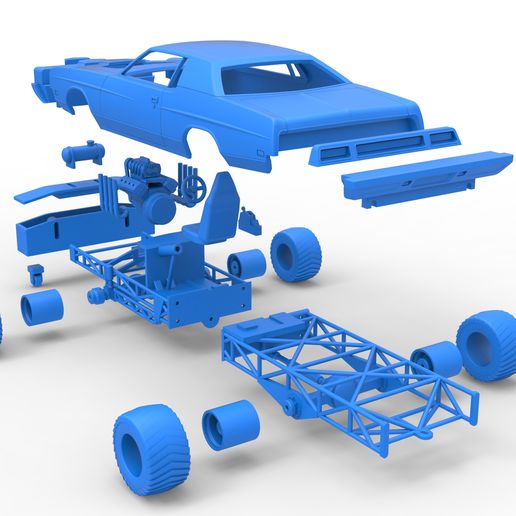 70.jpg Fichier 3D Camion tracté 4wd avec coque de voiture échelle 1:25・Objet imprimable en 3D à télécharger, CosplayItemsRock