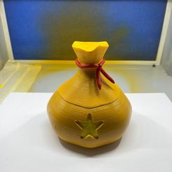 1.jpg STL file Bell bag inspired by Animal Crossing Game storage box switch・Template to download and 3D print