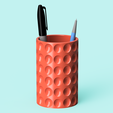 11.png Concaved Faceted Pen Cup