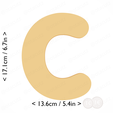 letter_c~6.75in-cm-inch-cookie.png Letter C Cookie Cutter 6.75in / 17.1cm