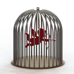 cupido-enjaulado.jpg STL file Valentine's Day Cupid in a cage・3D print object to download