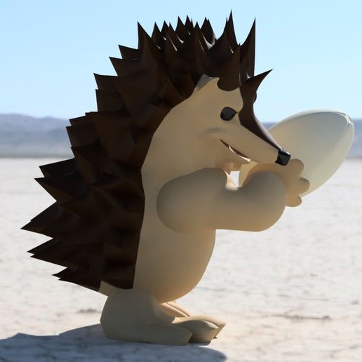 Rugby player hedgehog - 3D model önizlemesi