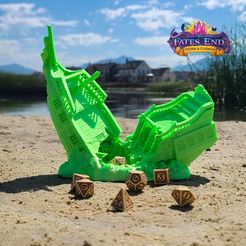 SunkenShipwithLogo.jpg 3D file Sunken Pirate Ship Dice Tower - SUPPORT FREE!・Model to download and 3D print