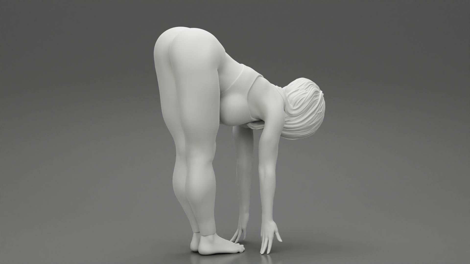 Girl-08.jpg 3D file Young Woman Doing Yoga Asana Standing Forward Bend Pose 3D Print Model・3D printer model to download, 3DGeshaft