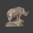 I12.jpg Lowpoly - Polygonal Rhinoceros - Rhino Figurine - Statue