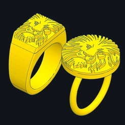 2.png Fichier STL gratuit 2 Bagues Lion・Design pour impression 3D à télécharger
