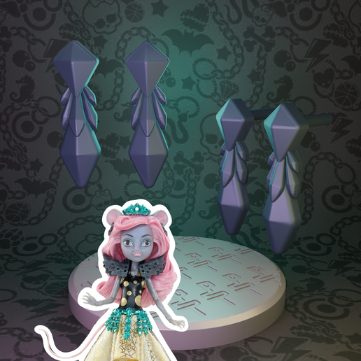 Monster High Boo York Mouscedes King doll earrings replacement