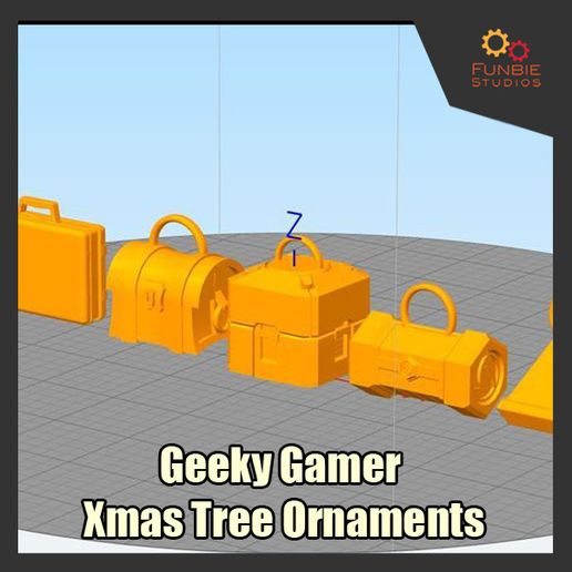 Geeky Gamer Xmas Tree Ornaments 3D model