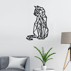 Cat.png Archivo STL Decoración de Pared de Gato - Decoración de Pared de Animales - Decoración de Pared de Arte - Arte de Pared de Gato - Decoración de Pared de Guardería - Decoración de Figura Geométrica・Objeto imprimible en 3D para descargar