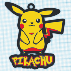 pikachu01.png Archivo STL Llavero de Pikachu. Pokemon.・Modelo para descargar e imprimir en 3D