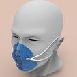 try_on.jpg Free STL file Reusable facial mask respirator frame cover・3D print model to download