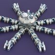 1000004426.jpg Octopus Robot A8 Print In Place Articulated Spinner