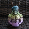 1080-5.png Tactical Skull Pen Holder & Katana Bust! ⚔️ (Functional Desk Art)