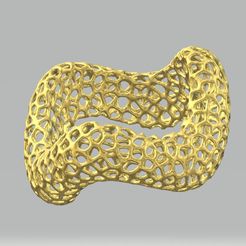 bague vague vor.JPG STL file Ring with Voronese waves・3D printable design to download