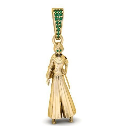 Mystic Anime Boy Pendant with Stone Bail  3D Printable