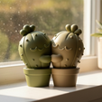5.png Обнимающаяся пара кактусов - декор на День святого Валентина, милый подарок для дома и офиса, 3D-печатный STL-файл с возможностью разделения и соединения.