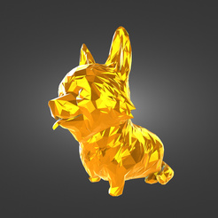 Model-24-render-5.png Fichier STL Figurine de chien Corgie low poly・Design pour imprimante 3D à télécharger, Zhyve