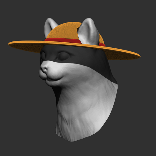 Cat Straw Hat Roblox Cat Hat Luffy Hat Cat・ OBJ File For 3D