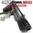 KWA-MK23-Compensator-09.jpg KWA KSC Tokyo Marui MK23 Airsoft Replica Hand Cannon H&K Big Gun Tactical Compensator Comp
