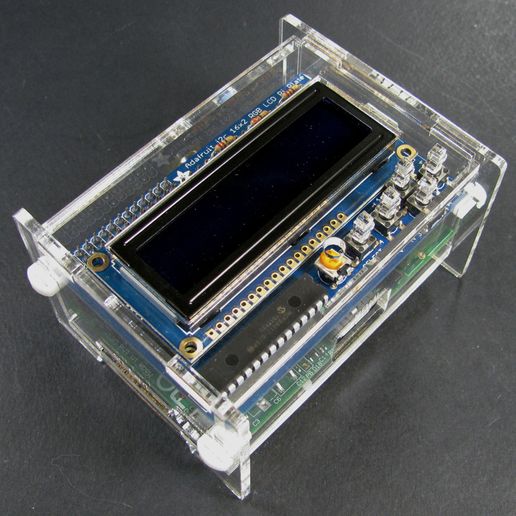 Plaque Raspberry Fichier 3D gratuit Raspberry Pi avec plaque LCD Adafruit LCD Pi Boîtier ...