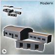 1-PREM.jpg Set of two modern brick buildings with curved roofs (18) - Modern WW2 WW1 World War Diaroma Wargaming RPG Mini Hobby