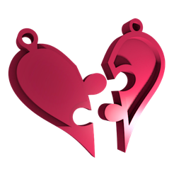 FOTITO.png STL file Heart Puzzle Key Ring・3D printer model to download