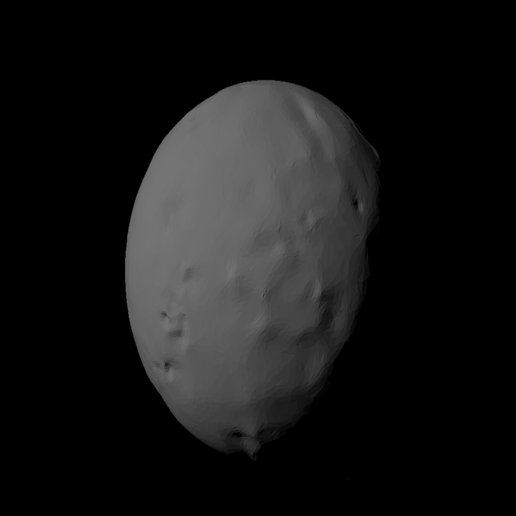 Free STL file Callisto with known topography scaled one in sixty