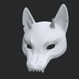 16.png Japanese fox kitsune mask with horns for cosplay