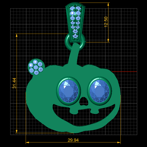 dimension.png Cute Skull Pendant