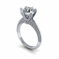 1.jpg STL file Channel Set Solitaire Diamond Ring・3D printable model to download