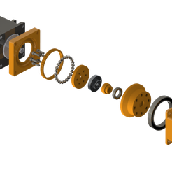 Explode-View.png Datei 3D 3D-gedrucktes Nema 23 Dehnungswellengetriebe (Harmonic Drive)・Design für 3D-Drucker zum herunterladen