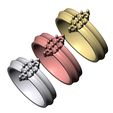 Tri-cluster-rounded-lip-band-size6-7-8-05.jpg Fichier STL Bague à diamants à lèvres arrondies et à grappes triangulaires, modèle d'impression 3D・Modèle à télécharger et à imprimer en 3D