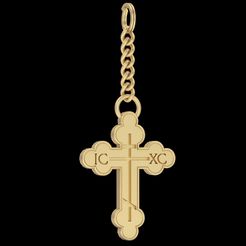 keyshot-jewelry-scene-setup-set-3.9747.jpg Archivo STL LLAVERO CRUZ ORTODOXA・Objeto para impresora 3D para descargar