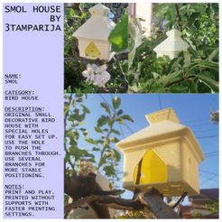 Birdhouse-Smol_Card.jpg STL file Smol Birdhouse・3D print design to download