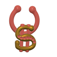 Fem-jewel-septum-202-v4-06.png STL file fake DOLLAR nose hook FAKE NIPPLE PIERCING Female Male Septum Barbaella Non-Piercing Body Jewellery Weight femJ-202 3d print cnc・3D printing idea to download